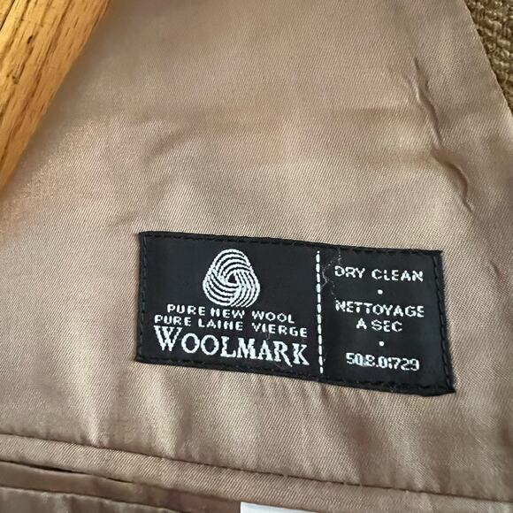 Lauren Ralph Lauren Blazer Mens 44R Wool Herringbone Elbow Patch Brown Suit Coat - Picture 8 of 12